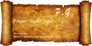 Payer György névjegykártya